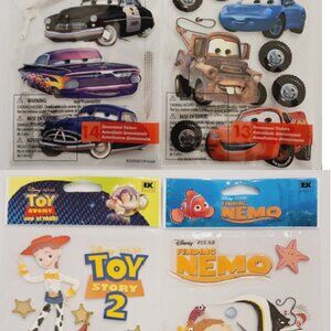 Disney Pixar 3-D Sticker Lot - (Cars, Finding Nemo, Toy Story)